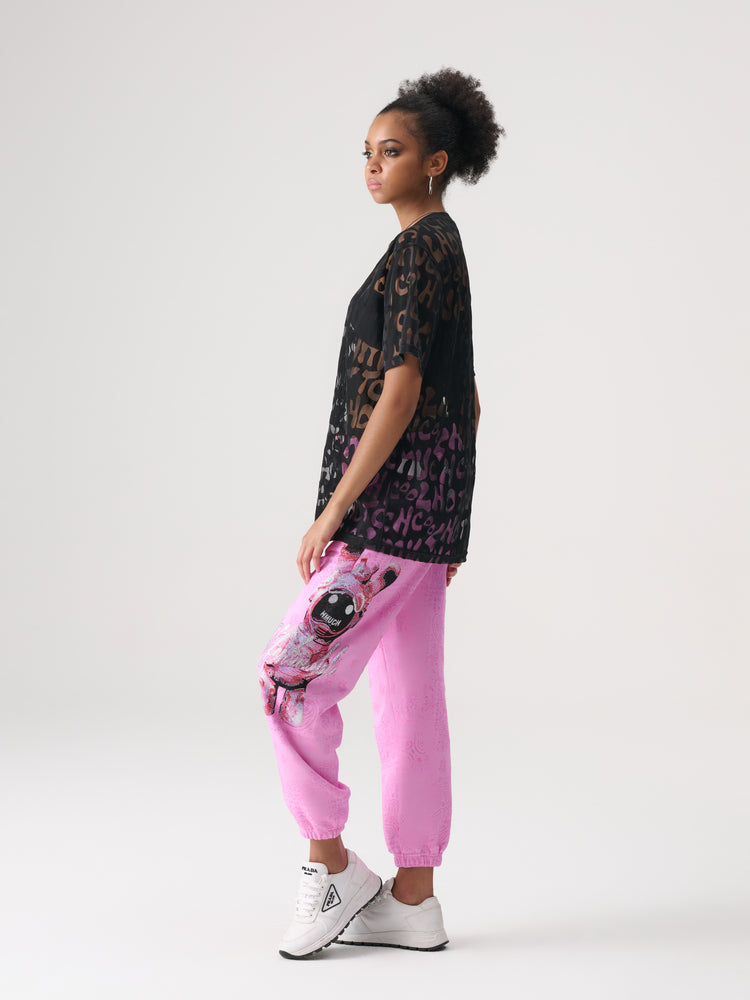 TCH Printed Rhinestone Pink Pants