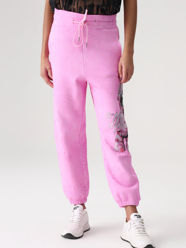 TCH Printed Rhinestone Pink Pants