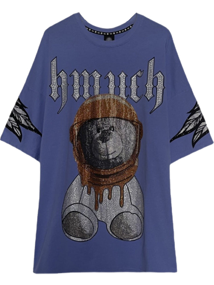 TCH Hot Diamond Short Sleeve Loose Cute Bear T-shirt