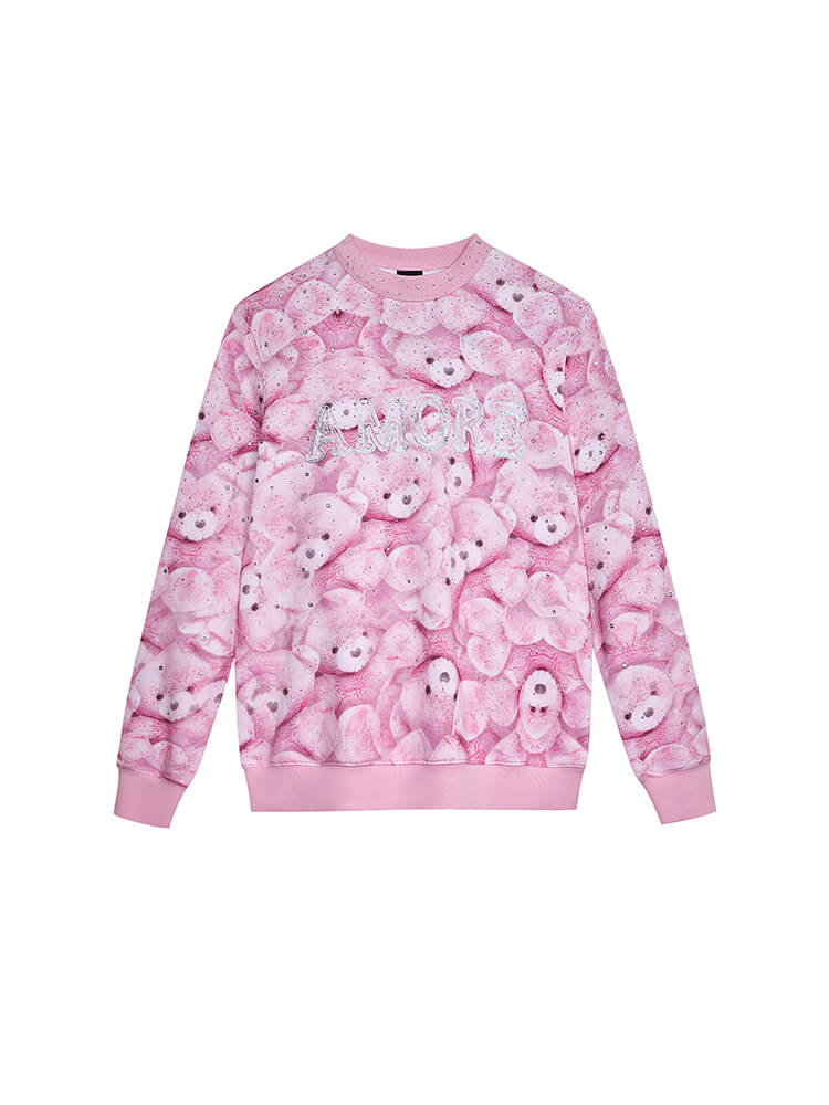 TCH Rhinestone Teddy Tie Dye Sweatshirt